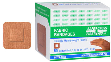 Pansements adhésifs en tissu 1½ po. x 1½ po.