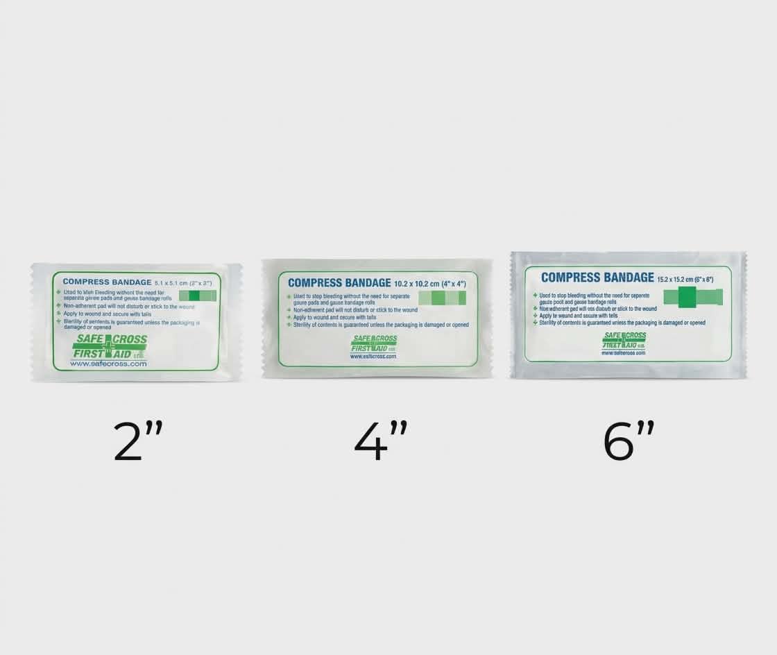 Pansement compressif stérile avec attaches (2, 4 et 6 Po)