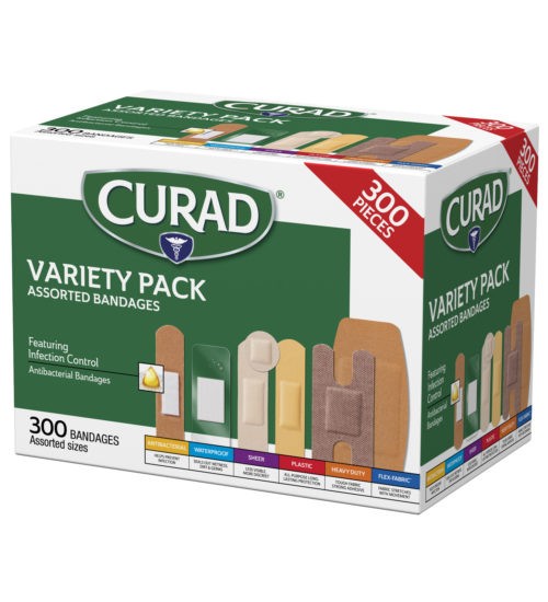 300 BANDAGES ADHÉSIFS VARIÉS CURAD