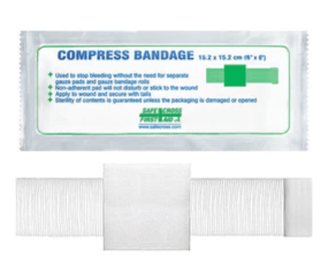 Pansement compressif stérile avec attaches (2, 4 et 6 Po)